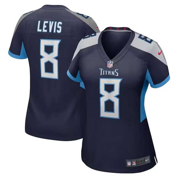 Womens Tennessee Titans #8 Will Levis Navy Football Stitched Game Jersey Dzhi